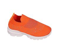 Basket Orthopedique Femme Sneakers Basket Fitness Femme Legere Femmes Automne Bout Rond Strass Semelle Épaisse Volant Tissé sans Lacet Décontracté Chaussures pour Femmes Légères Chaussures de Marche