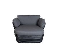 Basket Outdoor Lounge Chaise Cane-Line Structure graphite / coussins gris - 5711877254537