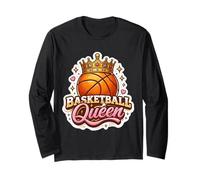 Basket Queen Girl Player Lover Woman Coach Fan Hoops Mom Manche Longue