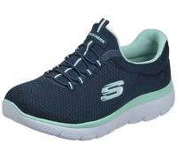 Skechers Femme SUMMITS Sneaker, Navy Mesh Aqua Trim, 35 EU
