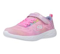 Skechers Garçon Fille Go Run 600 Shimmer Speeder Baskets, Bordure en Maille Rose Clair, 27 EU