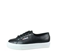 Basket Superga 2730-NAPLNGCOTU - Réf. S111ECW-C39 - Femme - Noir - Cuir - Lacets - Plat 36