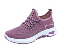 Basket Toile Femme Chaussures Femme OrthopéDique Chaussures décontractées pour Femmes pour Le Printemps, l'été et l'automne, Semelles Souples, Respirantes et Non fatigantes, mères, Violet 39