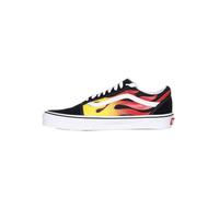 Basket Vans - FLAME OLD SKOOL - Noir Rouge Jaune Blanc - Tige en cuir suède et textile 36