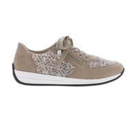 Basket Zip Cuir Rieker N111 - Femme - Beige - Lacets - Confort exceptionnel 37
