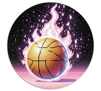 Basketball 1000 Pièces Puzzle Convient Aux Adultes Et Aux EnfantsJeu Basketball Puzzle Rond Décoration Moderne DIY Décoration pour Enfants Cadeau (67.5x67.5cm)