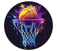 Basketball 1000 Pieces Puzzles Ronds Puzzle De l'art De La Décoration Moderne Jeu D'Intelligence Puzzle DIY pour Adultes Et Enfants 1000pcs (67.5x67.5cm)
