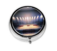 Basketball Arena : cette petite boîte à pilules ronde imprimée est un organisateur portable de pilules et de vitamines, parfait pour les poches, les sacs à main et les voyages.