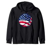 Basketball Boy Kids Patriotic USA American Flag 4th of July Sweat à Capuche