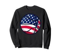Basketball Boy Kids Patriotic USA American Flag 4th of July Sweatshirt