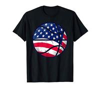 Basketball Boy Kids Patriotic USA American Flag 4th of July T-Shirt