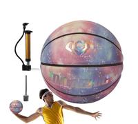 Basketball Brillant réfléchissant - Boule en PU Auto-éclairante, étonnement Brillant | Taille 7 Basketball de Rue Durable avec holographique pour matchs Sportifs de Divertissement