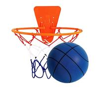 Basketball calme - Taille 7 | Ensemble de basket-ball avec panier | Boule de sport silencieuse pour salle de sport domestique dans l'appartement, montage mural sur la porte, mousse douce, orange