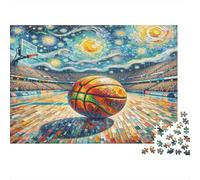 Basketball Carton Rigide Basketball dans Un Stade coloré Puzzle Classique Anti-Ennui interactif 70x50cm/1000 pièces