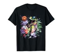 Basketball Dino T-Rex Aquarelle Splash Basketball Lover T-Shirt
