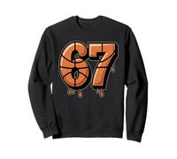 Basketball Drip Numéro 67 Joueur ou 67ème Anniversaire Six Sept Sweatshirt