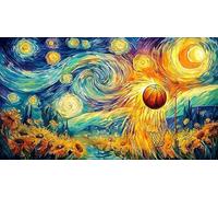 Basketball-engulfed-in-Fire-and-Water 1000 pièces Puzzle pour Adultes et Enfants de 12 Ans et Plus Papier recyclé Jeu Familial Amusant & Stimulant pour décoration Murale 38x26/1000 pièces