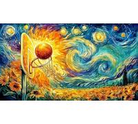 Basketball-engulfed-in-Fire-and-Water 1000 pièces Puzzle pour Femmes et Hommes Papier recyclé Défi de Jeu éducatif Jeu Stimulant Beau Puzzle de décoration 38x26/1000 pièces