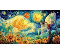 Basketball-engulfed-in-Fire-and-Water Puzzle pour Adultes 1000 pièces Jeu éducatif détente Jeu Stimulant pour Adultes et Enfants de 12 Ans et Plus Idée Cadeau Parfaite 70x50/1000 pièces