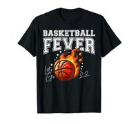 Basketball Fever Bold Red White Yellow Typographie T-Shirt