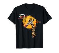 Basketball Girafe Sunset Slam Dunk Dessin Basketball Lover T-Shirt