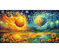 Basketball-Going-Through-Hoop-in-Artistic-Style 1000 pièces Puzzle Papier recyclé Défi de Jeu éducatif Cadeau Amusant & Activité Maison pour Adultes et Enfants 70x50/1000 pièces