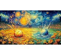 Basketball-Going-Through-Hoop-in-Artistic-Style 1000 pièces Puzzle pour Femmes et Hommes Papier recyclé Défi de Jeu éducatif Jeu Stimulant Beau Puzzle de décoration 70x50/1000 pièces