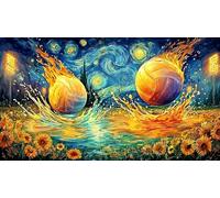 Basketball-Going-Through-Hoop-in-Artistic-Style Puzzle pour Adultes et Enfants 1000 pièces Jeu Stimulant Cadeau Amusant & Activité Maison pour détente et décoration Murale 38x26/1000 pièces