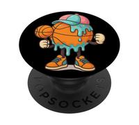 Basketball Ice Cream Drip Boys Basketball pour Filles PopSockets PopGrip Adhésif