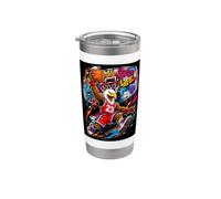 Basketball Is Life, Basketball Mascot Dunk Graffiti Graphic Gobelet isotherme en acier inoxydable double paroi