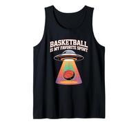 Basketball is My Favourite Sport Funny Alien UFO Enlèvement Débardeur