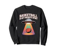 Basketball is My Favourite Sport Funny Alien UFO Enlèvement Sweatshirt