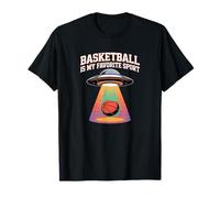 Basketball is My Favourite Sport Funny Alien UFO Enlèvement T-Shirt