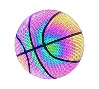 Basketball lumineux - Jeu de nuit réfléchissant brillant Basketball de rue PU lumineux - En basket-ball lumineux avec sac à ballon, gonfleur, sac en maille, goupilles de ballon, cadeau sport