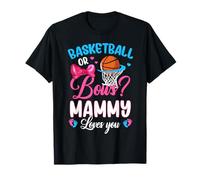 Basketball Or Bows Mammy Loves You Gender Reveal Pink Blue T-Shirt