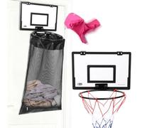 Basketball Panier à Linge pour Porte, Panier à Linge 2 en 1 à Suspendre | Peu encombrant, sans perçage sur la porte, maille respirante durable, fermeture éclair inférieure pour un vidage facile