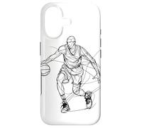 Basketball Player One Line Drawing Coque pour iPhone 17