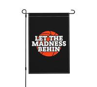 Basketball Que La Folie Commence Drapeaux Avec Œillets Drapeaux De Jardin Suspendre Drapeau De Cour Pour Chambres Événement Plage 30X45cm