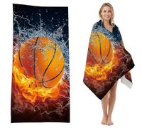 Basketball Serviette de Plage, Basketball Microfibre Serviette de Bain Séchage Rapide Serviettes de Piscine Serviett de Plage Légère Couverture de Plages Serviettes de Voyage pour Plages Piscine Sauna