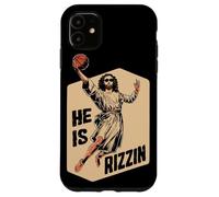 Basketball Slam Dunk Jesus Memes He is Ressuscité Rizzin Jesus Coque pour iPhone 11