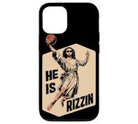 Basketball Slam Dunk Jesus Memes He is Ressuscité Rizzin Jesus Coque pour iPhone 12/12 Pro