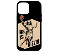 Basketball Slam Dunk Jesus Memes He is Ressuscité Rizzin Jesus Coque pour iPhone 12 Pro Max