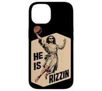 Basketball Slam Dunk Jesus Memes He is Ressuscité Rizzin Jesus Coque pour iPhone 14