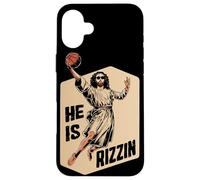 Basketball Slam Dunk Jesus Memes He is Ressuscité Rizzin Jesus Coque pour iPhone 16 Plus