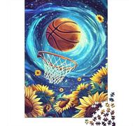 Basketball Tournesol Espace Puzzle, 1000 Pcs Jeu D'intérieur Adulte | 70x50cm Carton, Passe-temps Intellectuel, Finition Surface Lisse, Amateurs D'art, Interaction Familiale
