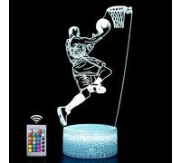 Basketball Veilleuse Pour Enfants: Lampe À Illusion 3d, 16 Couleurs Changeantes Et Télécommandées, Led Chevet Lumière D'ambiance,Cadeaux D'anniversaire,Cadeaux De Noël
