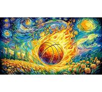 Basketball-vs-Volleyball-Confrontation-in-Fire-and-Water 1000 pièces Puzzle pour Adultes et Enfants de 12+ Ans Extremement Difficile Idée Cadeau Parfaite Papier recyclé 38x52/1000 pièces