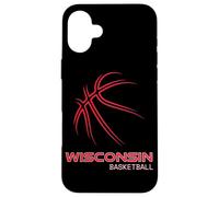Basketball WI Love The Badger State Souvenir Wisconsin Hoops Coque pour iPhone 16 Plus