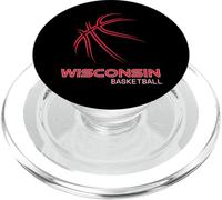 Basketball WI Love The Badger State Souvenir Wisconsin Hoops PopSockets PopGrip pour MagSafe