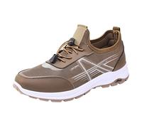 Baskets à enfiler en maille pour homme - Semelle souple - Confortables - Respirantes - Légères et antidérapantes - Chaussures de sport confortables, marron, 40 2/3 EU